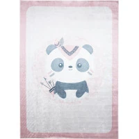 Detský koberček EMMA - Panda indián - ružový