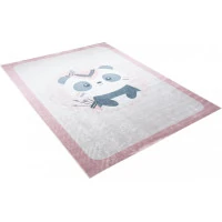 Detský koberček EMMA - Panda indián - ružový