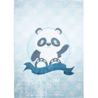 Detský koberec EMMA - Medvedík panda - modrý