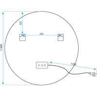 Okrúhle zrkadlo IDEAL BLACK 60 cm - s LED podsvietením a vyhrievaním