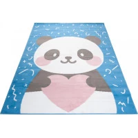 Detský koberček JOLLY Blue - Panda so srdiečkom