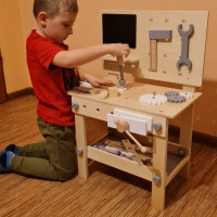 Drevený ponk s príslušenstvom - prírodný