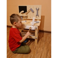 Drevený ponk s príslušenstvom - prírodný