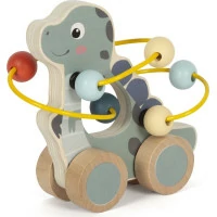 small foot Hračka na kolieskach s korálkovým labyrintom Dino