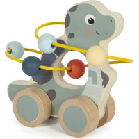 small foot Hračka na kolieskach s korálkovým labyrintom Dino