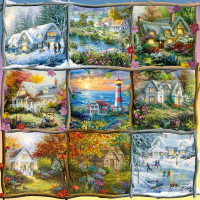 ALIPSON Štvorcové puzzle Koláž štyroch ročných období 1000 dielikov