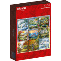 ALIPSON Štvorcové puzzle Koláž štyroch ročných období 1000 dielikov