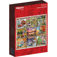 ALIPSON Štvorcové puzzle Koláž jar, leto, jeseň, zima 1000 dielikov