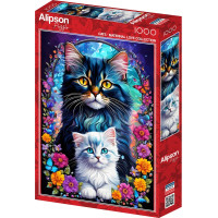 ALIPSON Puzzle Materská láska: Mačky 1000 dielikov