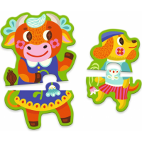 DJECO Puzzle Veľkí a malí na farme 16 dielikov