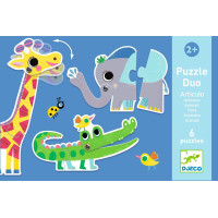 DJECO Puzzle Duo Zvieratká 6x2 dieliky