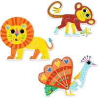 DJECO Puzzle Duo Zvieratká 6x2 dieliky