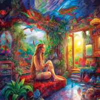 YAZZ Štvorcové puzzle Doma v nebi 1023 dielikov