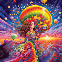 YAZZ Štvorcové puzzle Lietať s kvetinami 1023 dielikov