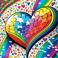 YAZZ Štvorcové puzzle Mozaikové srdce 1023 dielikov
