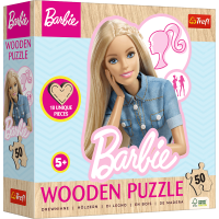 TREFL Drevené obrysové puzzle Barbie 50 dielikov