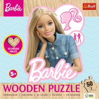 TREFL Drevené obrysové puzzle Barbie 50 dielikov