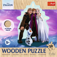 TREFL Drevené obrysové puzzle Ľadové kráľovstvo: Prima partia 50 dielikov