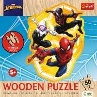 TREFL Drevené obrysové puzzle Spiderman: Pripravený do akcie 50 dielikov