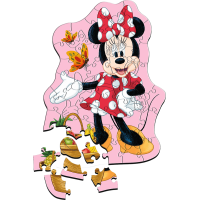 TREFL Drevené obrysové puzzle Šťastná Minnie 50 dielikov