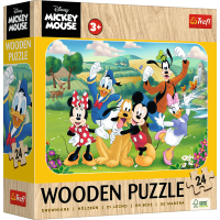 TREFL Drevené puzzle Mickey a priatelia 24 dielikov