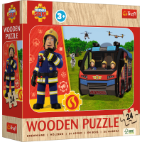 TREFL Drevené puzzle Požiarnik Sam 24 dielikov