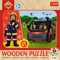 TREFL Drevené puzzle Požiarnik Sam 24 dielikov