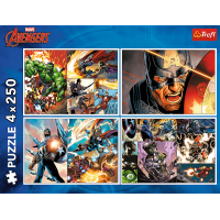 TREFL Puzzle Avengers: Heorické dni 4x250 dielikov