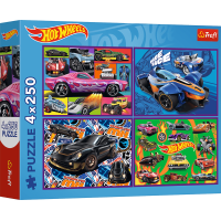 TREFL Puzzle Hot Wheels: Závodné autá 4x250 dielikov