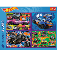 TREFL Puzzle Hot Wheels: Závodné autá 4x250 dielikov