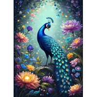 BLUEBIRD Puzzle Kvety a páv 500 dielikov