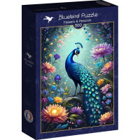 BLUEBIRD Puzzle Kvety a páv 500 dielikov