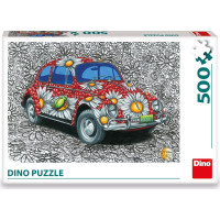 DINO Puzzle Maľovaný VW Chrobák 500 dielikov
