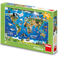 DINO Puzzle Mapa zvierat XL 100 dielikov