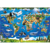 DINO Puzzle Mapa zvierat XL 100 dielikov