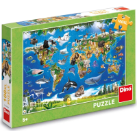 DINO Puzzle Mapa zvierat XL 100 dielikov