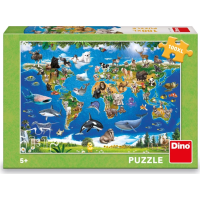 DINO Puzzle Mapa zvierat XL 100 dielikov