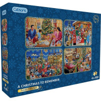GIBSONS Puzzle Nezabudnuteľné Vianoce 4x500 dielikov