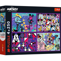 TREFL Puzzle Príhody Mickeyho Mouse a priateľov 4x250 dielikov