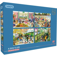GIBSONS Puzzle Psí život 4x500 dielikov