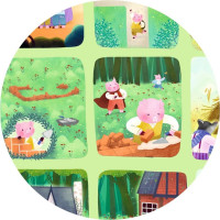 DJECO Puzzle s príbehom Tri Prasiatka 35 dielikov