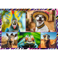 TREFL Puzzle Zábavné zvieratá 4x250 dielikov