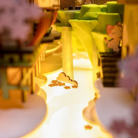 ROBOTIME Rolife DIY 3D Zarážka na knihy: Opadávajúca sakura s LED osvetlením 240 dielikov