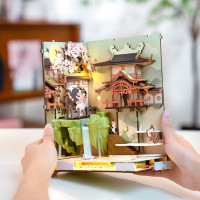 ROBOTIME Rolife DIY 3D Zarážka na knihy: Opadávajúca sakura s LED osvetlením 240 dielikov