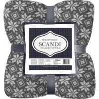 Vianočná deka 220x200 cm + 2 ks obliečky na vankúš SCANDI Classic Style - šedá