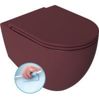 Isvea INFINITY závesná WC misa, Rimless, 36, 5x53cm, maroon red 10NF02004-2R