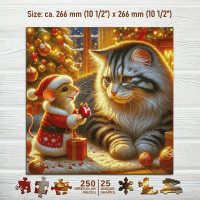 WOODEN CITY Drevené puzzle Mačka a myš 250 dielikov
