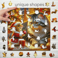 WOODEN CITY Drevené puzzle Mačka a myš 250 dielikov