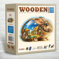 WOODEN CITY Drevené puzzle Zajačik 150 dielikov