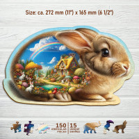 WOODEN CITY Drevené puzzle Zajačik 150 dielikov